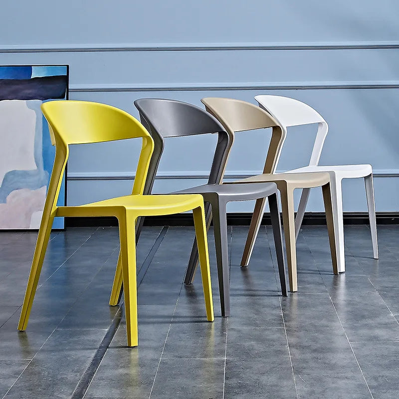 Nordic simple plastic chair household dining chair adult leisure creative desk chair lazy backrest stool Oasis Select