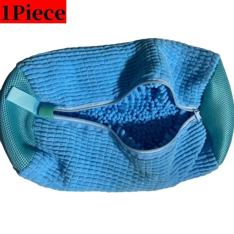 1/2/4PCS Shoe Washing Machine Bag with Liquid Shoe Brush Set Durable Laundry Shoe Bag and Soft Bristle Clean Brush for All Shoes Oasis Select 1 Blue Bag