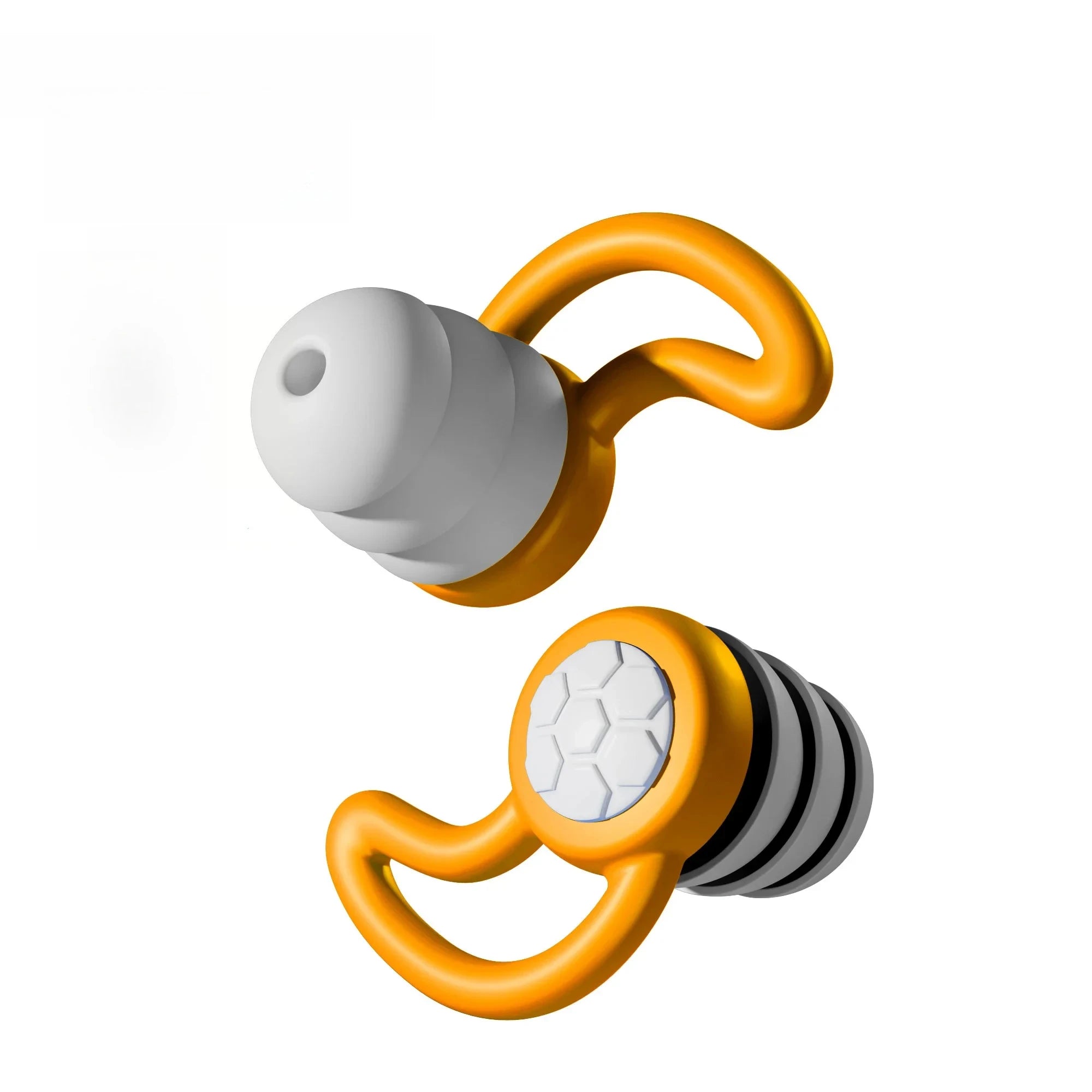 Silicone Noise Cancelling Earplugs Noise Filter Sleep Swimming Waterproof Three Layer Mute Earplugs Oasis Select orange