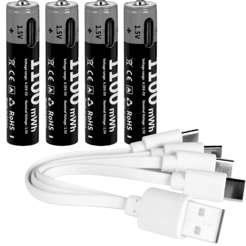 Li-ion AAA and AA Rechargeable Batteries USB Lithium-ion 3400mWh 1.5V AA Rechargeable Batteries+1100mWh 1.5V AAA Battery Oasis Select