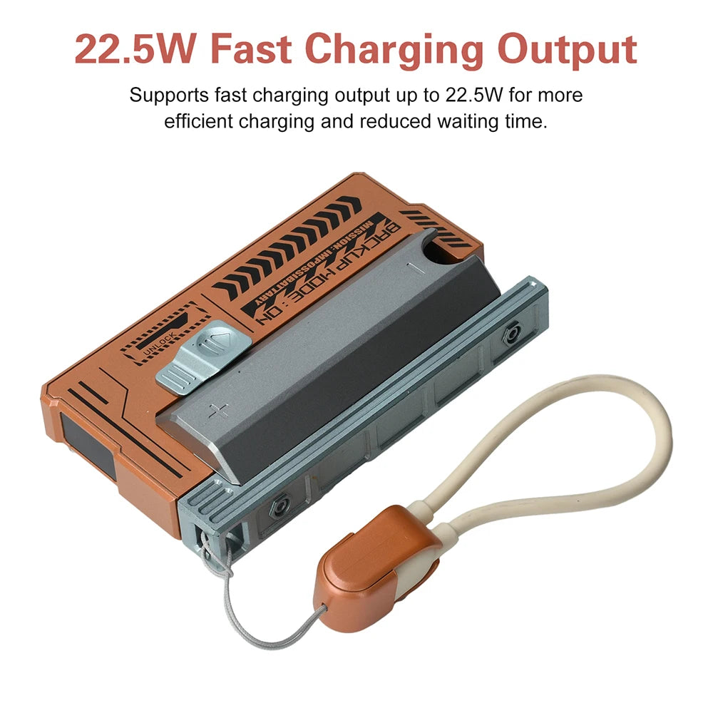21700 Power Bank Case PD 22.5W Fast Charging Detachable Power Bank DIY Battery Case Built-in Cable Battery Box Oasis Select