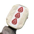 Strawberry Embroidered Cosmetic Bag Portable Travel Organizer For Makeup Skincare Essentials And Daily Toiletries Storage Oasis Select Strawberry
