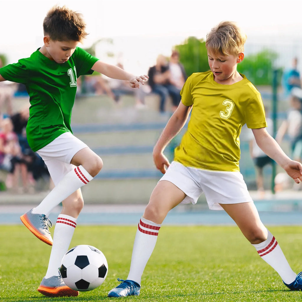 Kids Football Socks & Shin Guards Set – Anti-Slip Knee-High Kids Football Socks Set Oasis Select
