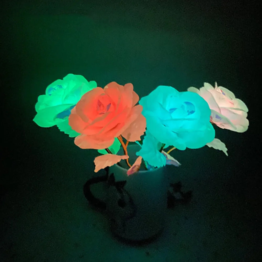 2024 Luminous Rose Valentine's Day Present Gifts Eternal Rose Flower Simulation 24k Gold Foil Rose Mother's Day Gifts Oasis Select