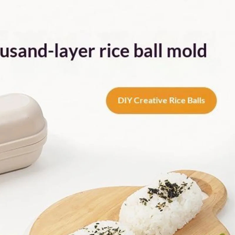 2 Cavity Non-Stick Rice Ball Onigiri Mold Easy Demould Reusable for Home DIY Bento Picnic Snack Prep Oasis Select