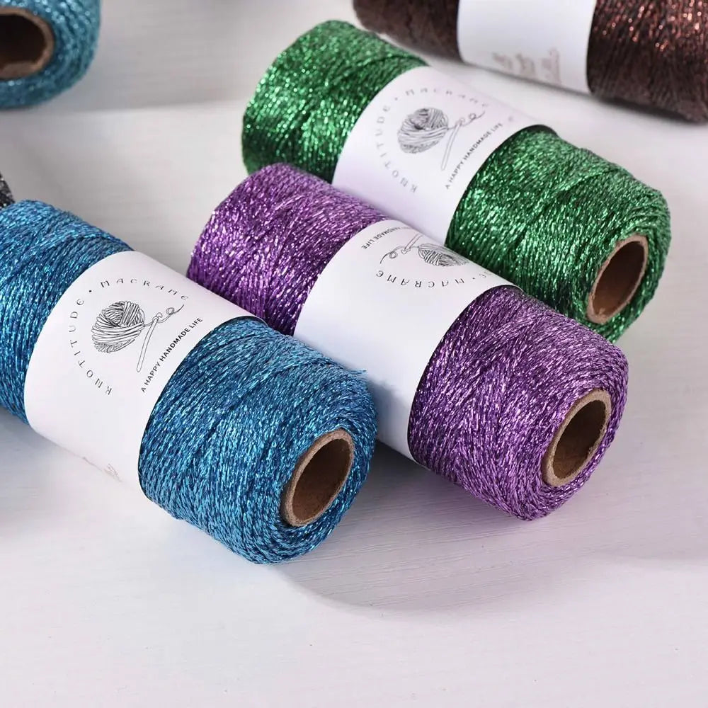 1mm Metallic Yarn Knitting Crochet DIY Handmade Hand-woven Wire 100M Multicolor Gift Wrapping Rope Sewing Accessories Oasis Select