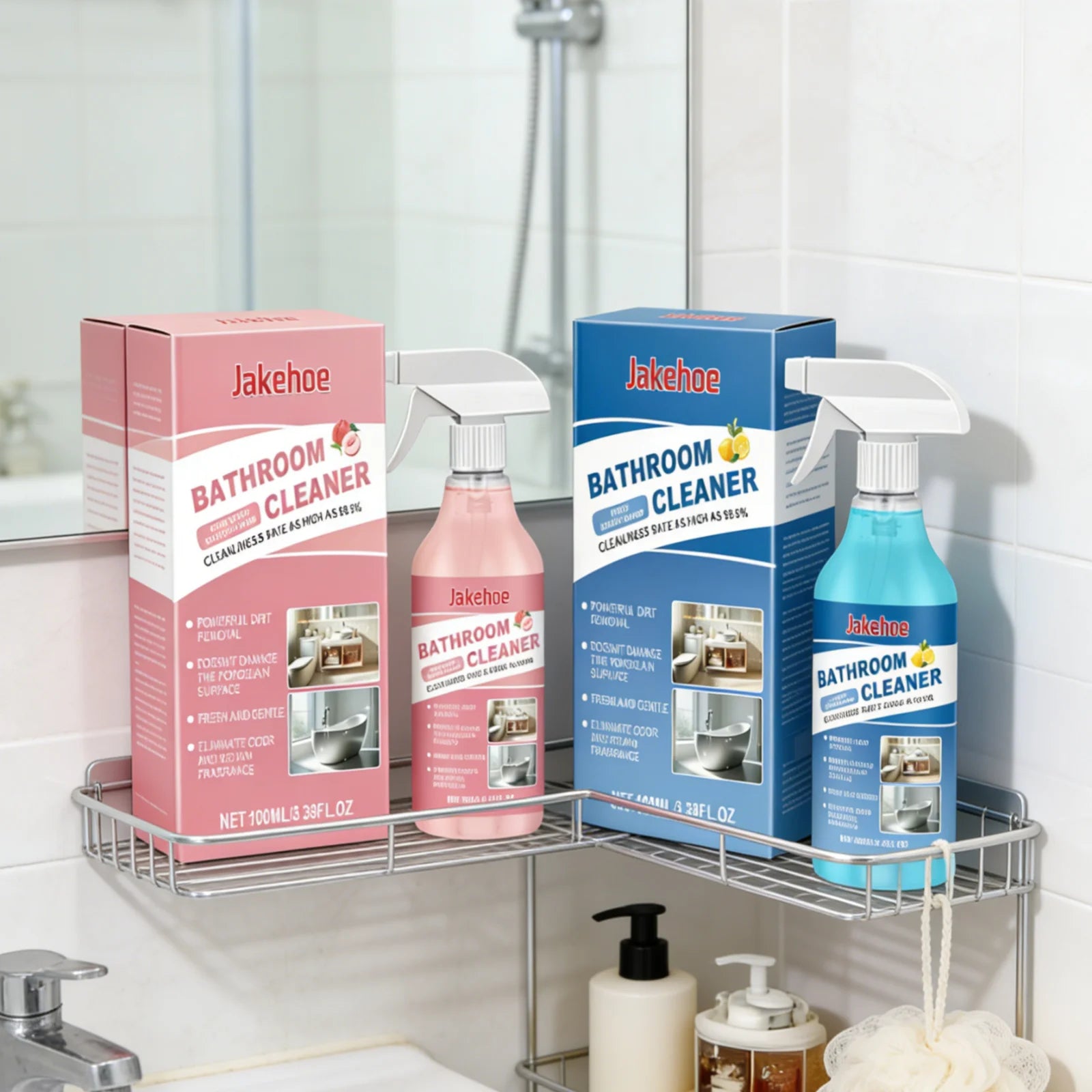 Jakehoe Bathroom Cleaner Spray Powerful Dirt Removal Rich Foam Cleaner Eliminate Odor Mild Formula Bathroom Stain Remover 100ml Oasis Select
