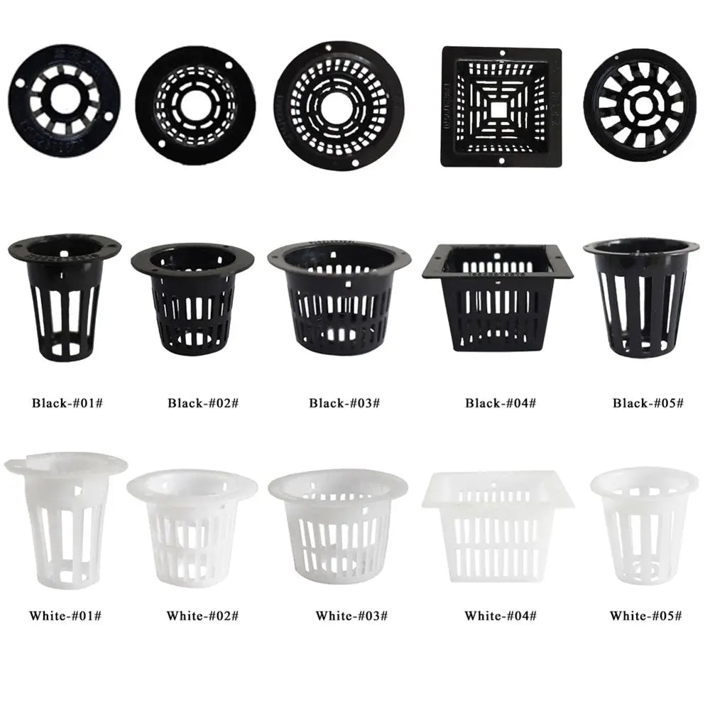 10pcs Plant Grow Hydroponic Garden Clone Planting Basket Mesh Pot Net Cup Nursery Pots Oasis Select