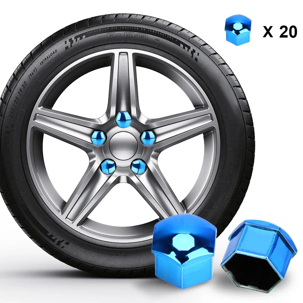 20Pcs 17/19/21mm Car Wheel Nut Caps Anti-Rust Auto Hub Screw Cover Wheel Nut Rim Cover Protection Covers Caps Tyre Nut Bolt Oasis Select