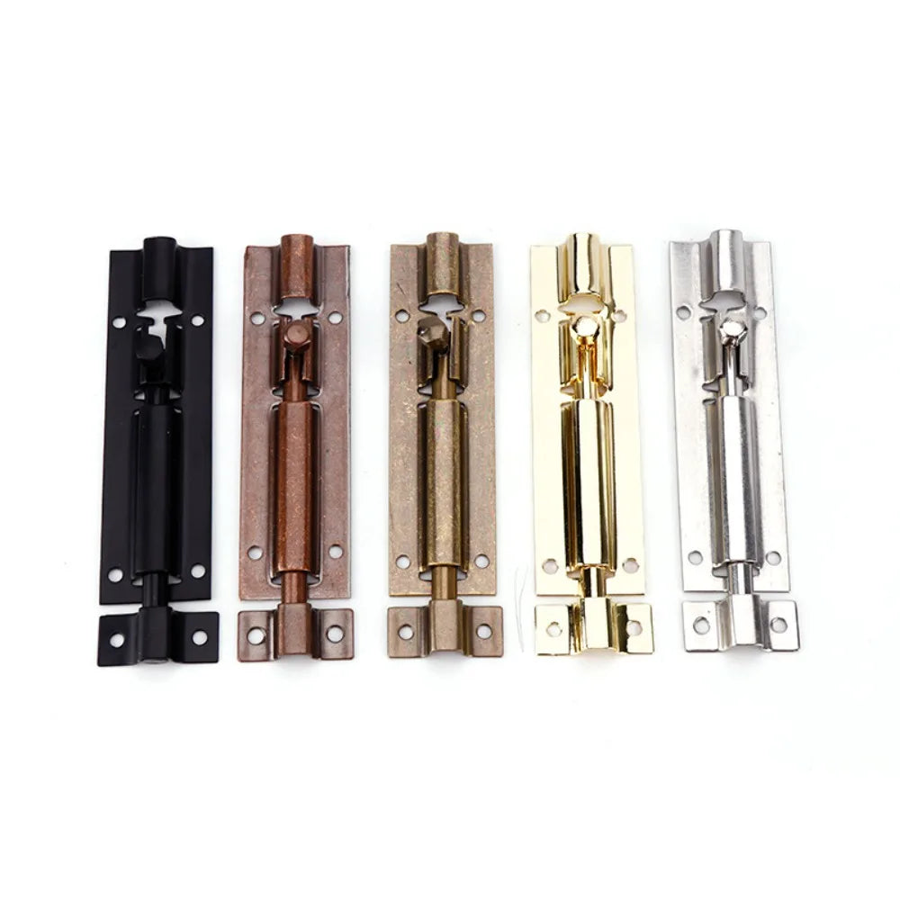 Black Door Lock Barrel Aluminum Alloy Door Lock Latch for Home Hardware Gate Safety Door Bolt Tower Window Catch Lock Silver Oasis Select