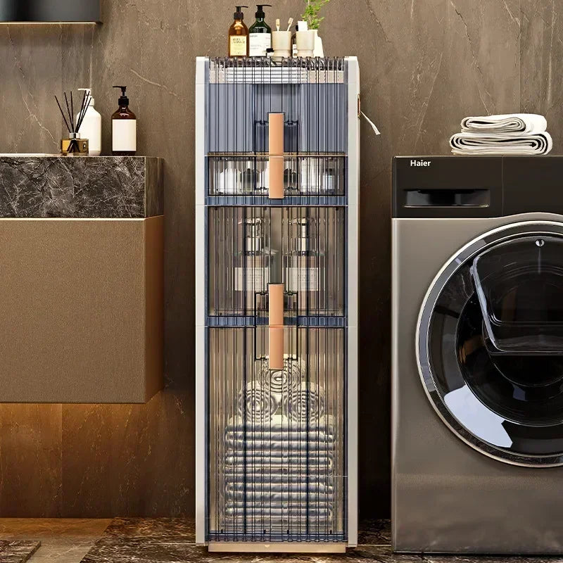Multi-functional Toilet narrow slot storage cabinet crevice trolley toilet gap bathroom floor toilet narrow side locker Oasis Select