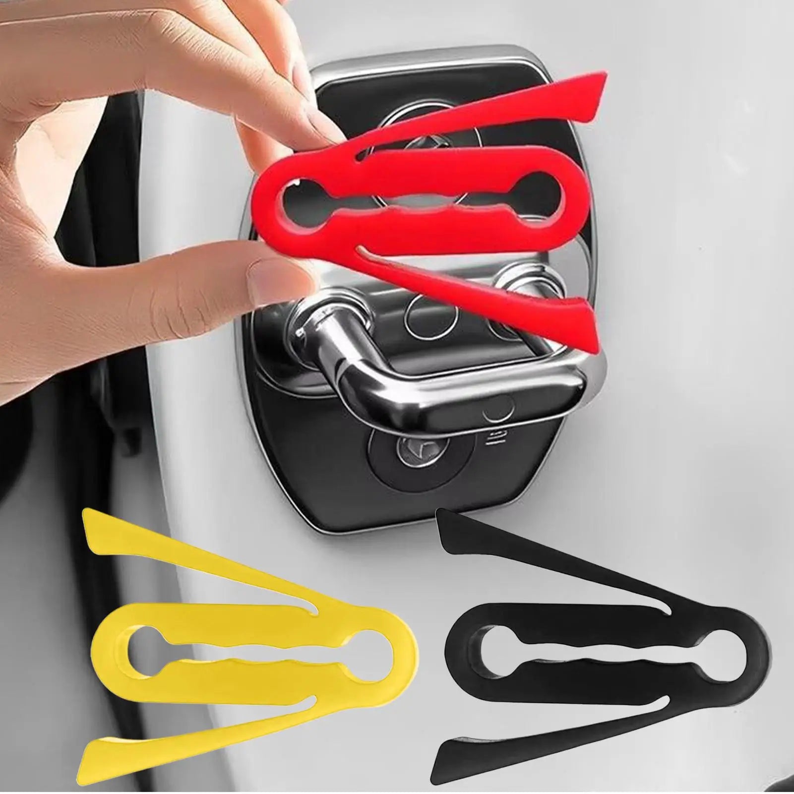 Silicone Car Door Latch Covers 4 Piece Shock Absorption Pad Noise Reduction Car Silicone Door Latch Protective Cover for Suv Oasis Select