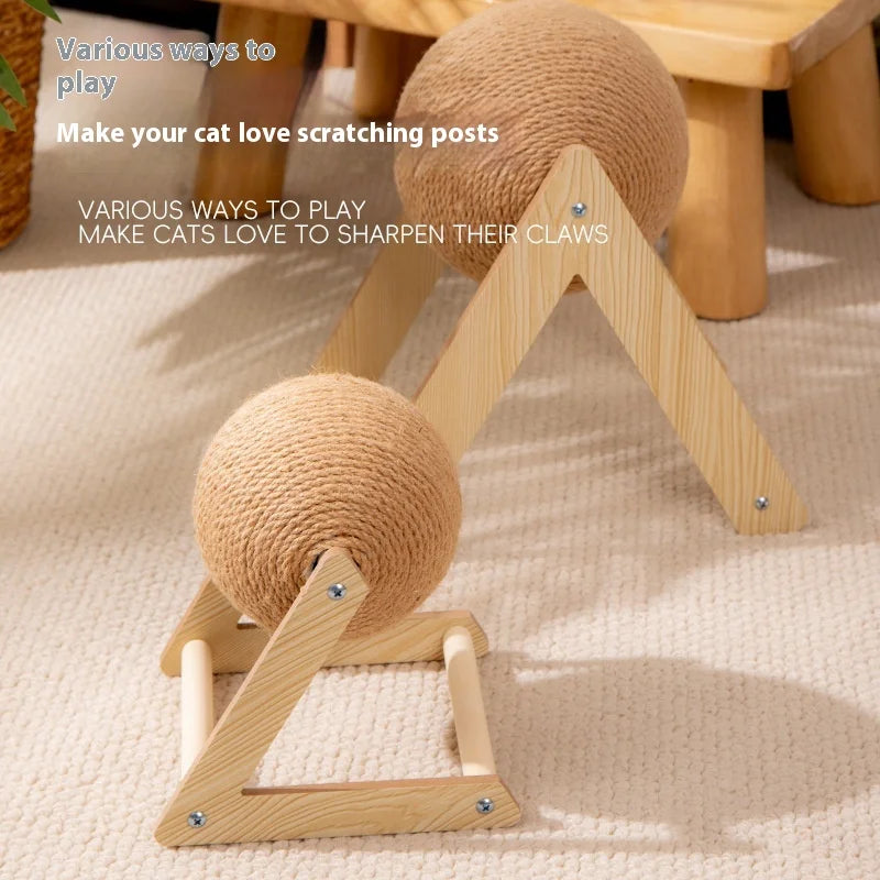 Cat Toy Scratch-ball - Vertical, Wear-resistant, Non-falling Off, Self-play Entertainment and Claw Grinding, Cat Scratch-ball Oasis Select