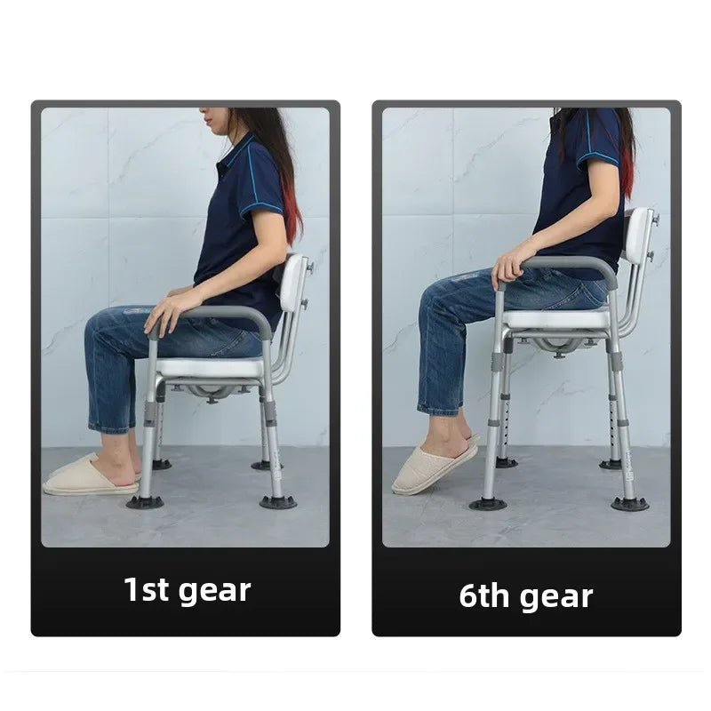 Solid Elderly bathroom bath chair Japanese armrest pregnant woman bath stool with armrest toilet non-slip disabled shower chair Oasis Select