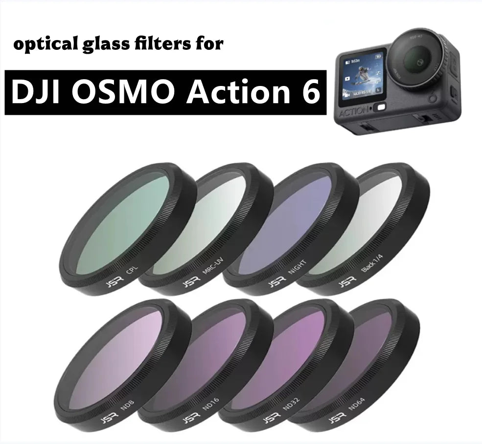 JSR DJI Osmo Action 6 UV CPL ND Lens Filter Set | HD Glass