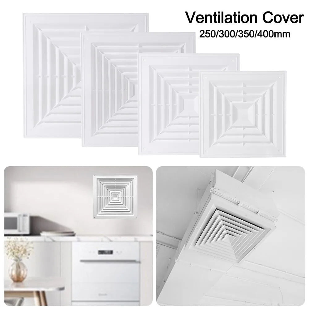 Square Air Vent Grille White Plastic Ventilation Cover with Flaps