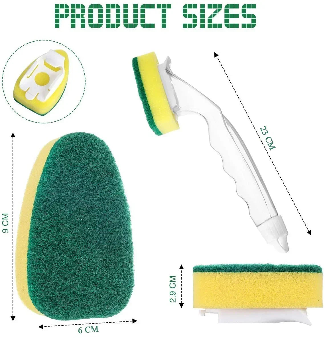 Sponge soap dispenses dishwashing scrub Dishwashing sponge replacement head kitchen sink washing tool Oasis Select