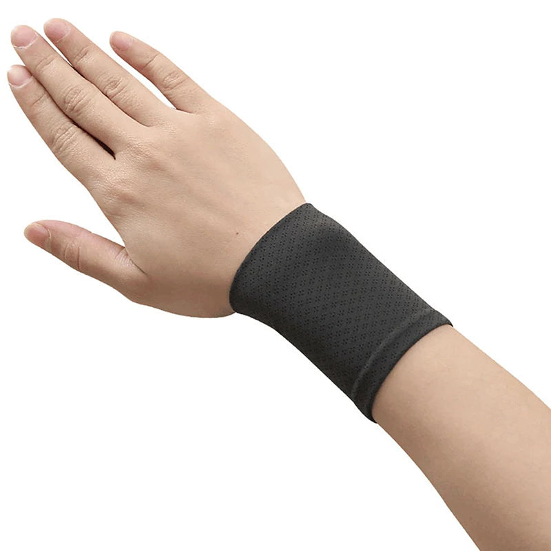 1Pair Elastic Wristband Breathable Summer Ice Silk Cooling Sweat-absorbent Sports Cycling Running Wrist Straps Oasis Select