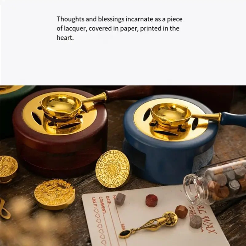 LIKE WISH Wax Seal Stamp Set Lacquered Stamp Sealing Wax Kit DIY Craft Supplies Wedding Invitation Decorative Sealing Wax Set Oasis Select