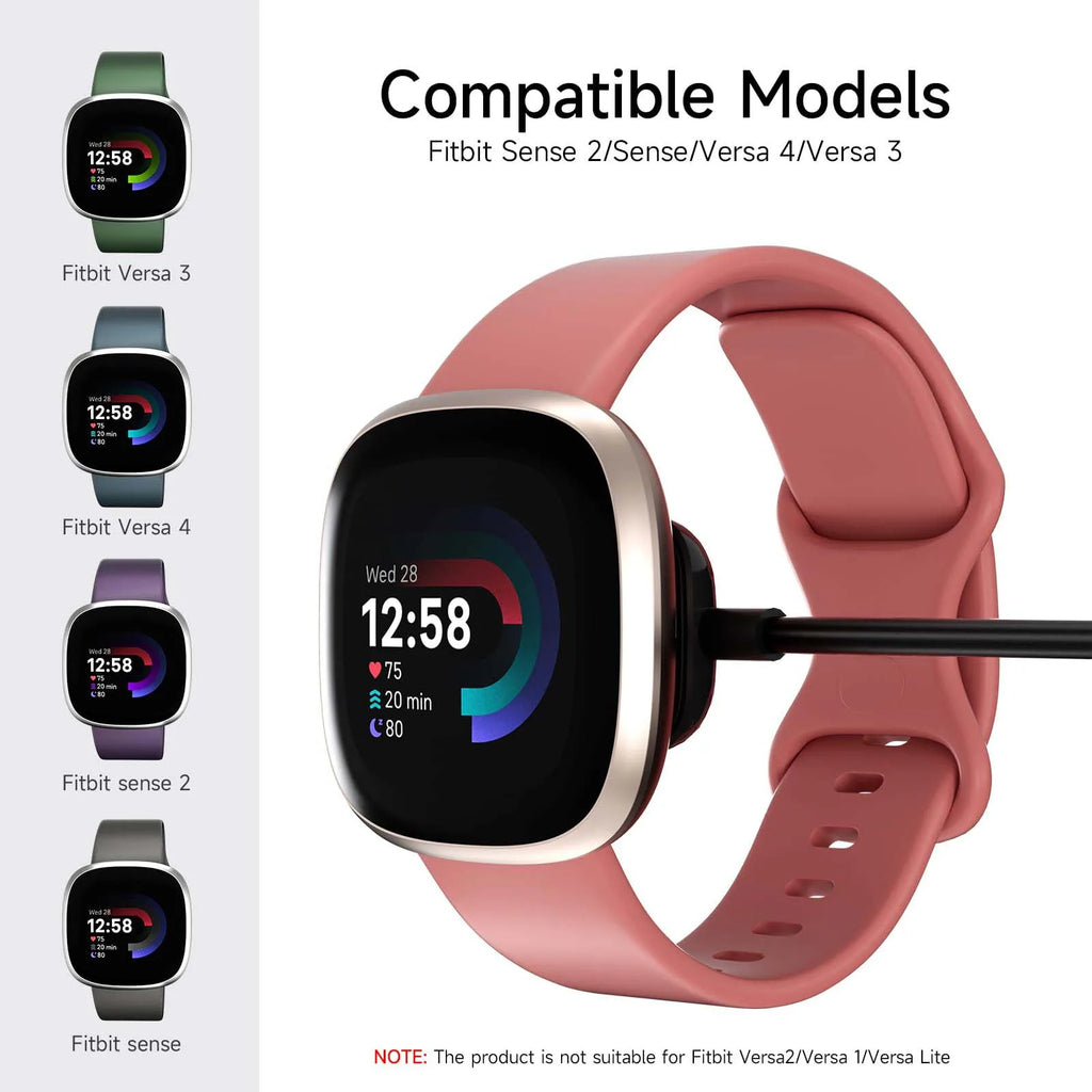 Fitbit Versa 4/3 & Sense 2/1 Magnetic USB Charging Cable Dock Smartwatch Charger Oasis Select
