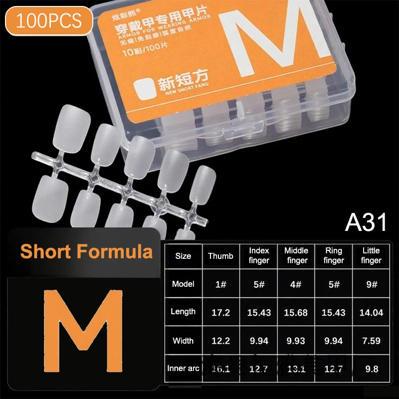 100pcs Press On Nail Tips Full Cover Ultra-Thin False Nails Patches Gel Nails Extension System Clear Fake Nails Art Accessories Oasis Select A32