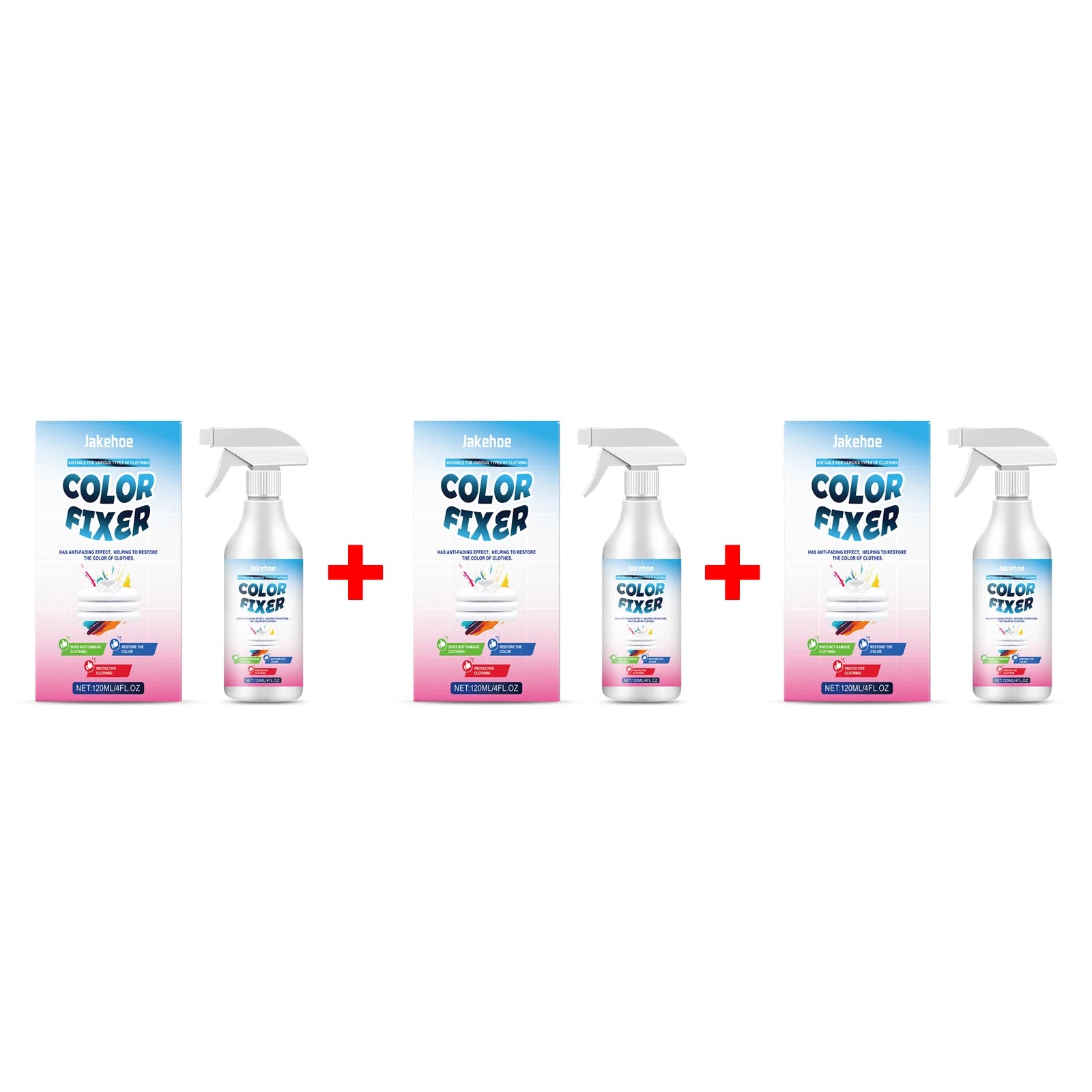 JAKEHOE Fabric Fixing Agent - Clothing Protection Cleaner Oil Stain Remover Color Fading Repair Minimizes Daily Washing 120ml Oasis Select 3 X 120ml boxed