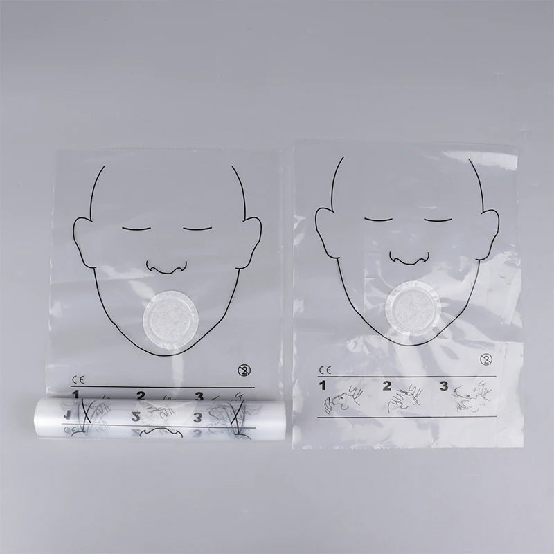 30PCS Disposable Portable Breathing Mask CPR Training First Aid Resuscitator Mask CPR Face Shield Roll Rescue Kit Tool Oasis Select