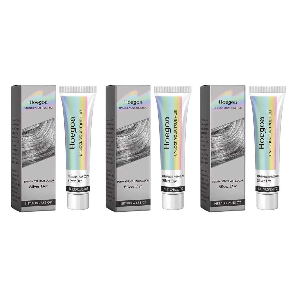 Gray Color Hair Dye Cream Smoky Gray Punk Style Light Color Silver Hair Permanent Professional Hair Colors Dye Wax For Women Men Oasis Select 3pcs