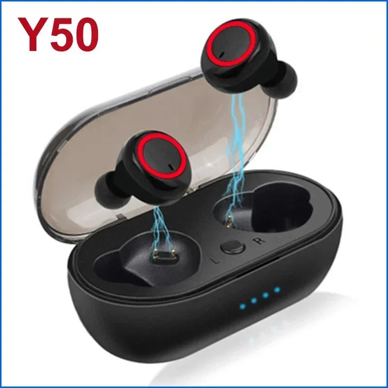 TWS Wireless Headphone V5.0 Earphone Bluetooth headphones Sport Stereo Waterproof Earbuds Headsets With Mic For Smartphones Oasis Select Black-Reed