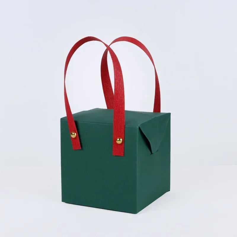 Christmas Apple Box Christmas Eve Gift Ribbon Fruit Box Gift Wrap Christmas Apple Box Noel Decoration 2022 Santa Stocking Oasis Select Green