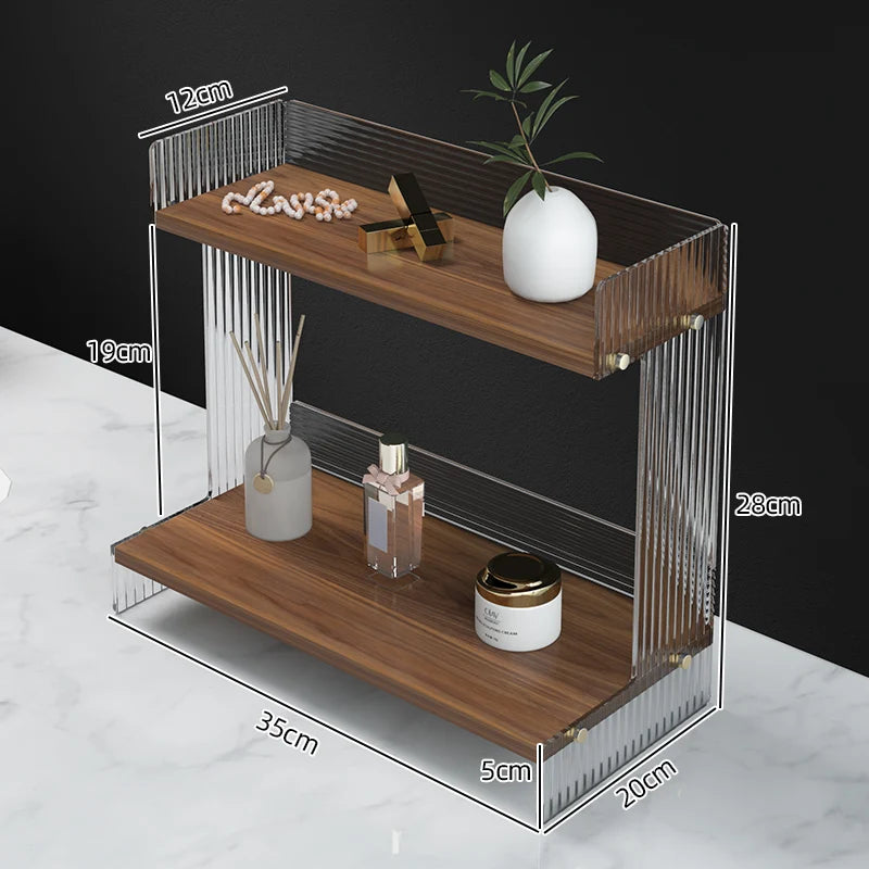 Bathroom Vanity Shelf Cosmetics Shelf Bathroom Vanity Skincare Desktop Storage Box Bathroom Organizer Oasis Select 35x20x28cm 1