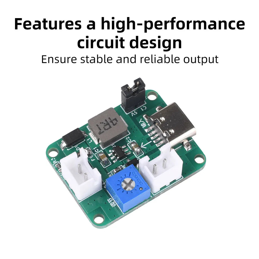 Mini Adjustable Boost Module DC-DC Converter 3-6V Input to 5V 9V 12V or 24V Output Short-Circuit Protection Switch-Controlled Oasis Select