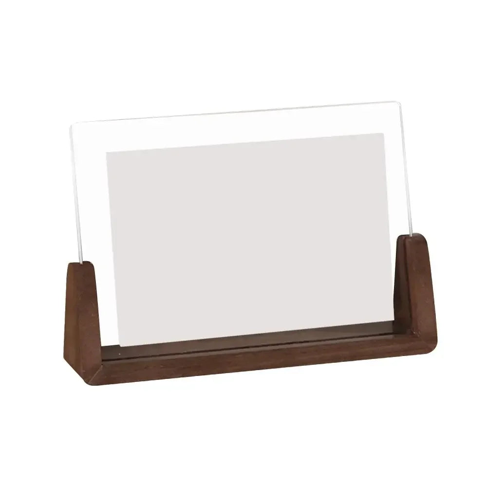 Walnut/Beech Creative Photo Frame Acrylic U Shape Transparent Frame Desktop Wood Wedding Pictures Frame Office Decor Oasis Select