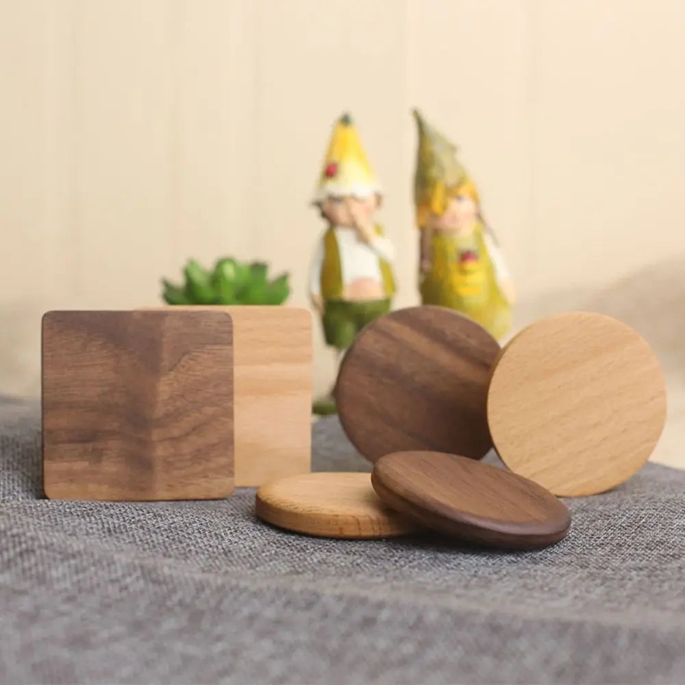 Wood Bamboo Coasters | Heat-Resistant Tea & Coffee Cup Mats