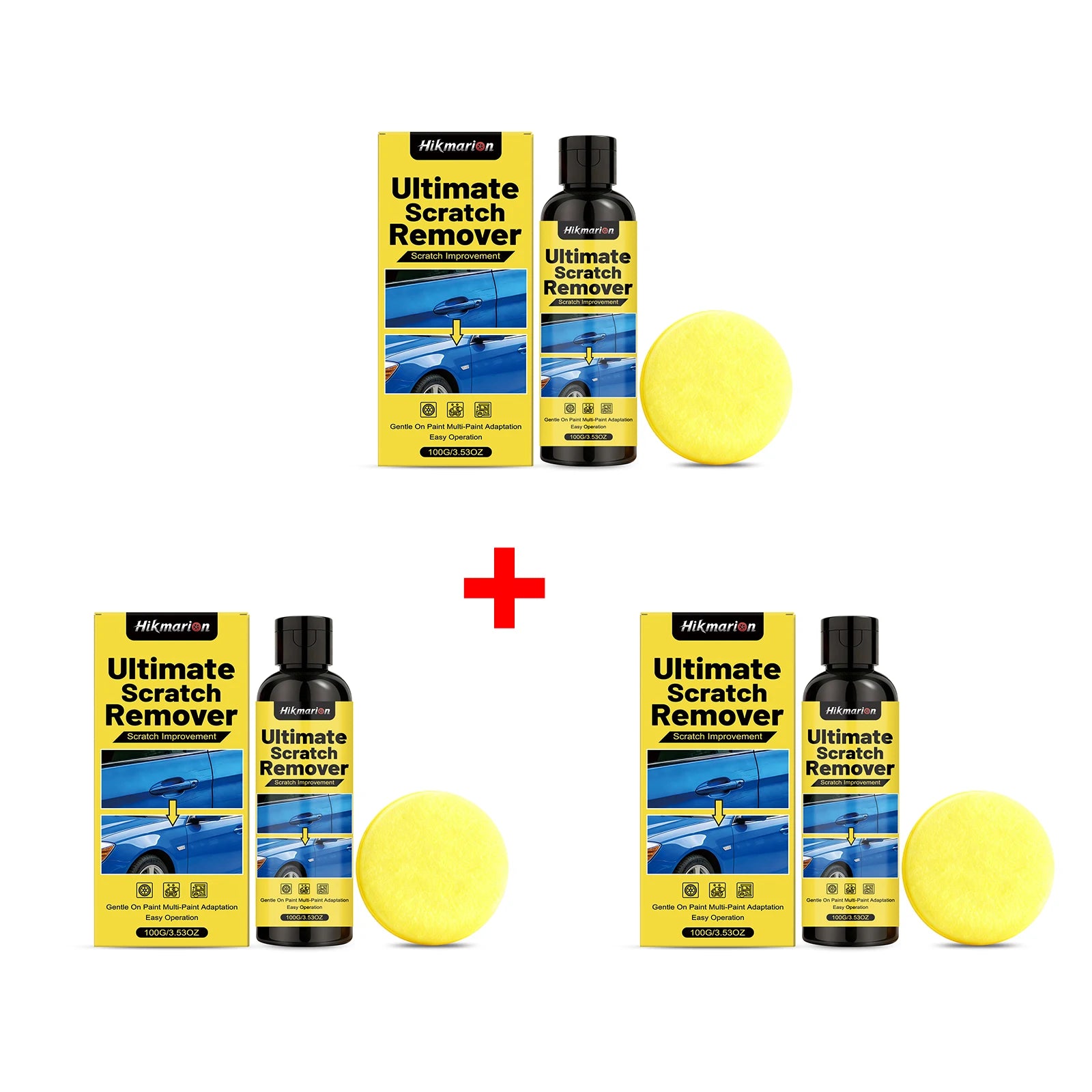 Car Scratch Repair Kit Polishing and Restoration Set for Light Scratches, Swirl Marks Scratch Remover Auto Body Maintenance Oasis Select 3pcs