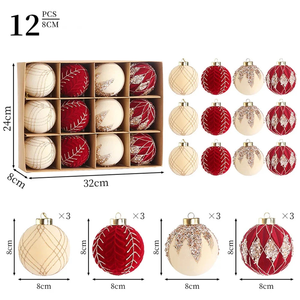 Holiday Decoration Velvet Christmas Ornaments Cozy Atmosphere Ornaments Quality Holiday Ornaments Soft Flocked Texture Oasis Select Red and White China Mainland
