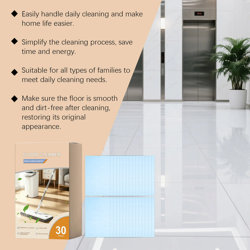 Floor Dissolvable Cleaning Sheets Deep Stain Removal Quick Dry Restore Gloss for Tile Hardwood Household Floor Cleaner Sheets Oasis Select