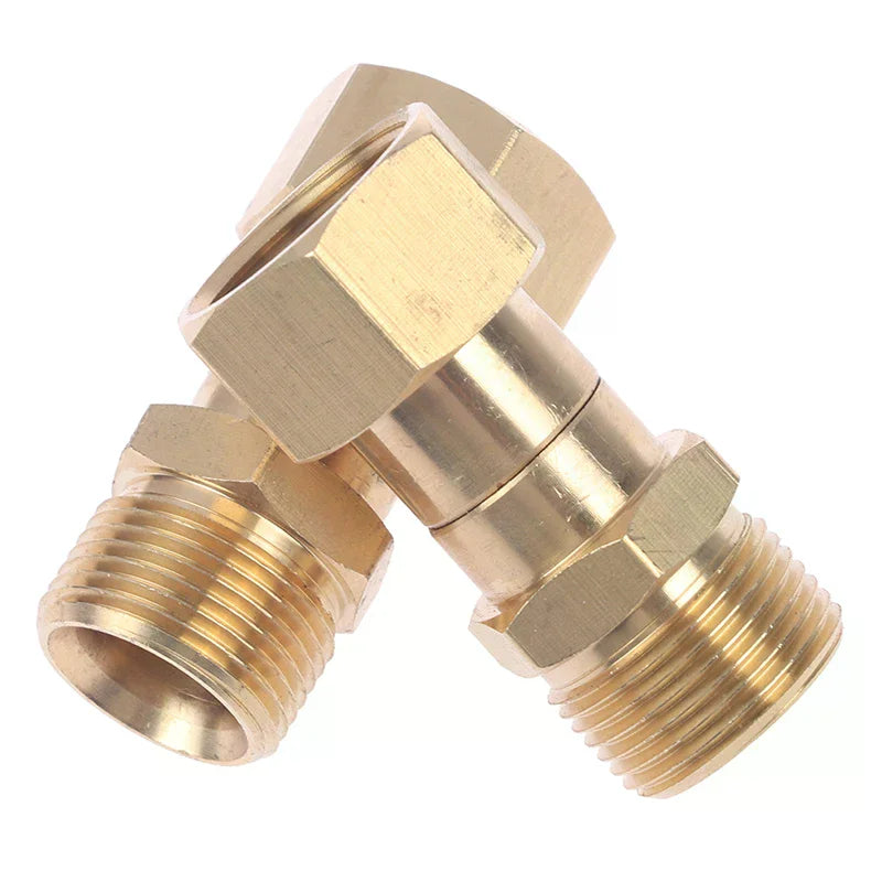360 Degree Rotation Hose Sprayer Connector Brass High Pressure M22 14mm Thread Washer Swivel Joint Connector Hose Fitting Oasis Select
