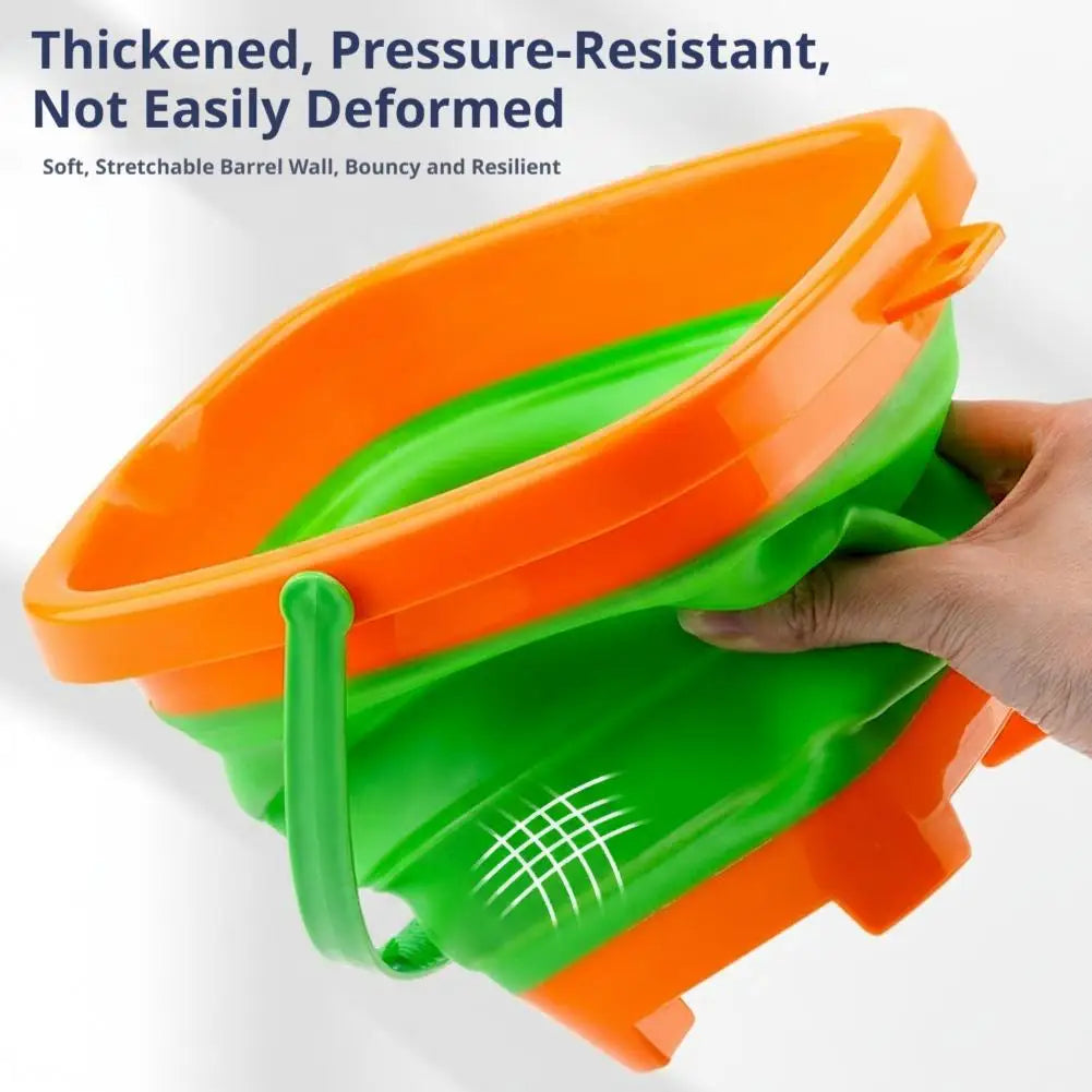 Foldable Beach Sand Toys Set – Collapsible Bucket & Molds