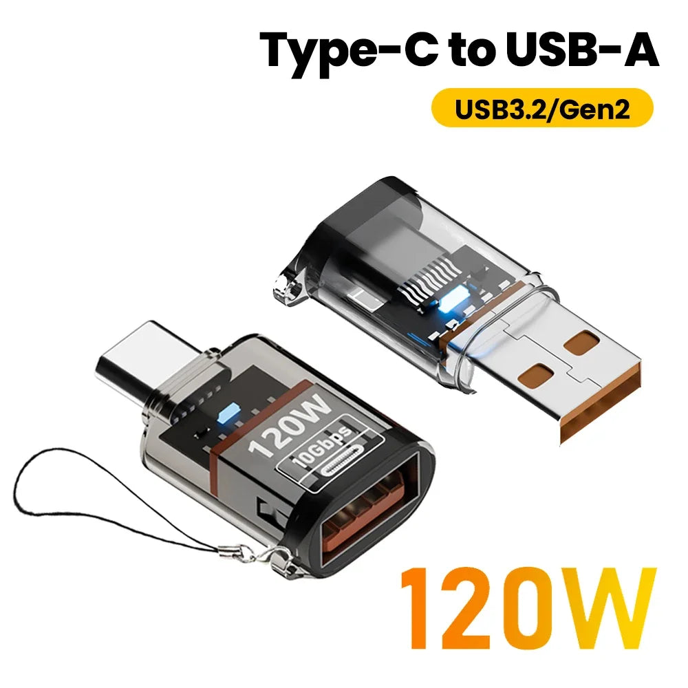 USB-A to Type-C Adapter – 120W Fast Charging & 10Gbps USB-C Adapter Oasis Select