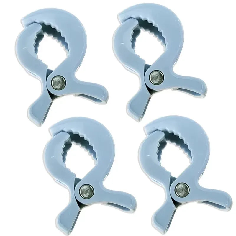 4/2PCS Baby Stroller Clamp Alligator Clip Pram Peg Portable Stroller Hook Baby Car Seat Clips Toddler Baby Stroller Accessories Oasis Select Light blue 4pcs