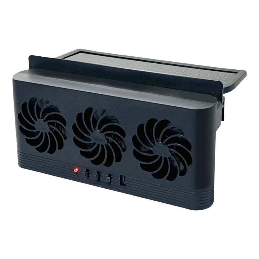 Solar Car Exhaust Fan with 3 Air Outlets Car Radiator Cooling Fan Eliminate Peculiar Smell Auto Ventilation Fan for All Cars Oasis Select Black france