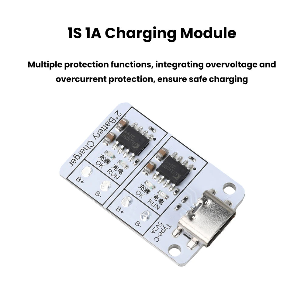 DC 5V 1S 1A Dual Channel Lithium Battery Charging Module 18650 Lithium Battery 3.7V 4.2V Bidirectional Battery Charger Protectio Oasis Select