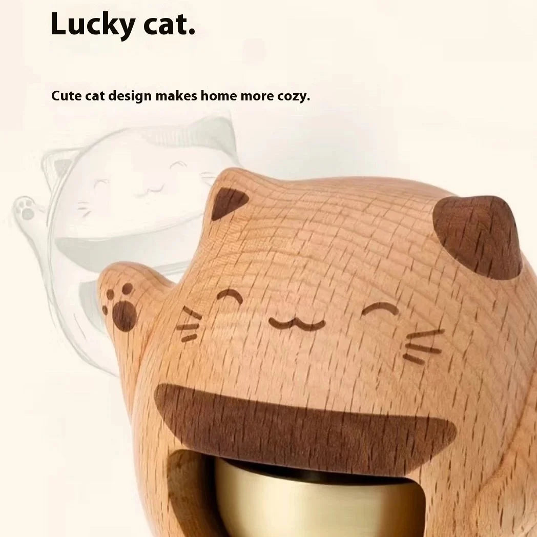 Maneki Neko Bell Magnetic Doorbell Dopamine Wind Chime Door-pulling Copper Bell Entrance and Exit Reminder Gift Oasis Select