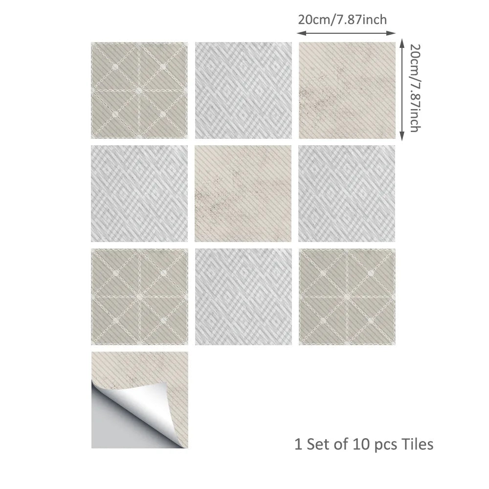 20*20cm Nordic Style Floor Tile Stickers Waterproof Anti-slip Wall Decals Home Decor for Bathroom Kitchen Oasis Select DB172 20 20CM 10PCS