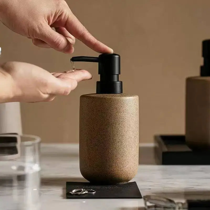 Nordic Ceramic Squeeze Soap Dispenser Bathroom Lotion Bottle for Shampoo Body Lotion Conditioner Bathroom Accessories Home Decor Oasis Select B