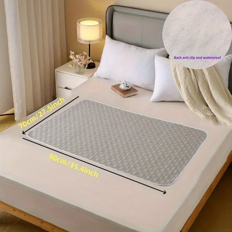 Leak-Proof Washable Incontinence Pad - Counter-slip Non-Woven Fabric Bed Mat for Seniors, Pets, Menstruation & Home Use Oasis Select grey-70x90cm