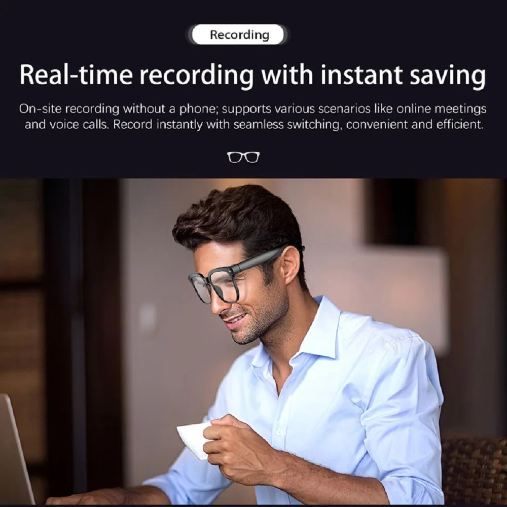 AI Smart Glasses 8 Million Camera Bluetooth Sunglasses Shoot Audio Call Video Music Player Multifunctional Smart Glasses Men Oasis Select