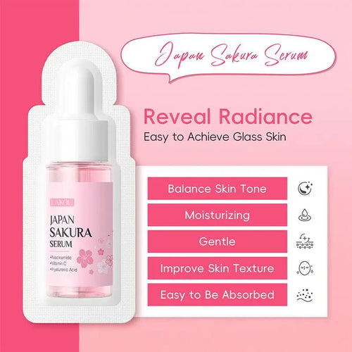 10-Pack Sakura Hyaluronic Acid Face Serum 1ml Travel Size Face Serum Set Oasis Select