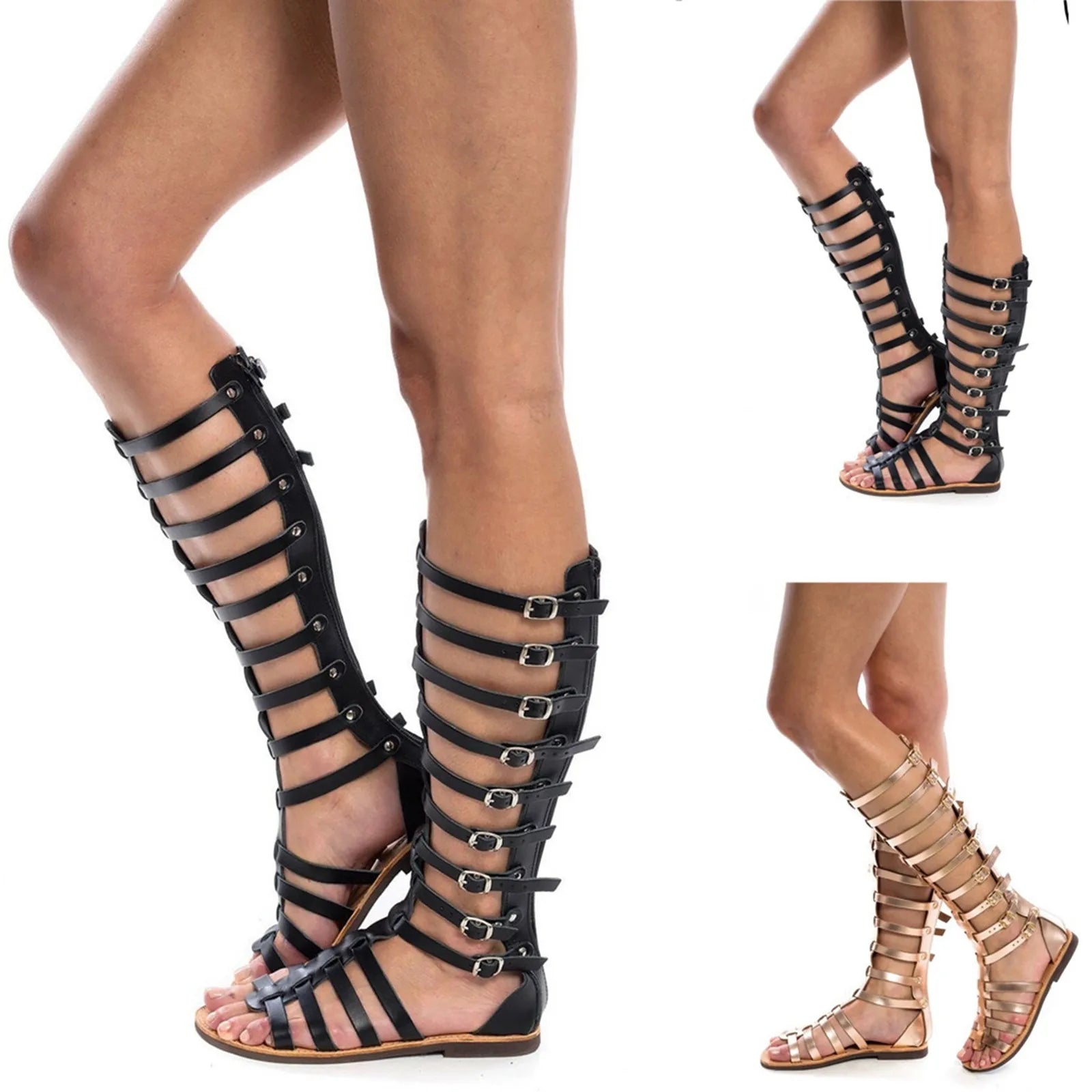 Summer Women Ladies Fashion Casual Flats Knee High Boots Retro Shoes Sandals Chaussure Femme Sapatos Femininos Zapatos Mujer Oasis Select
